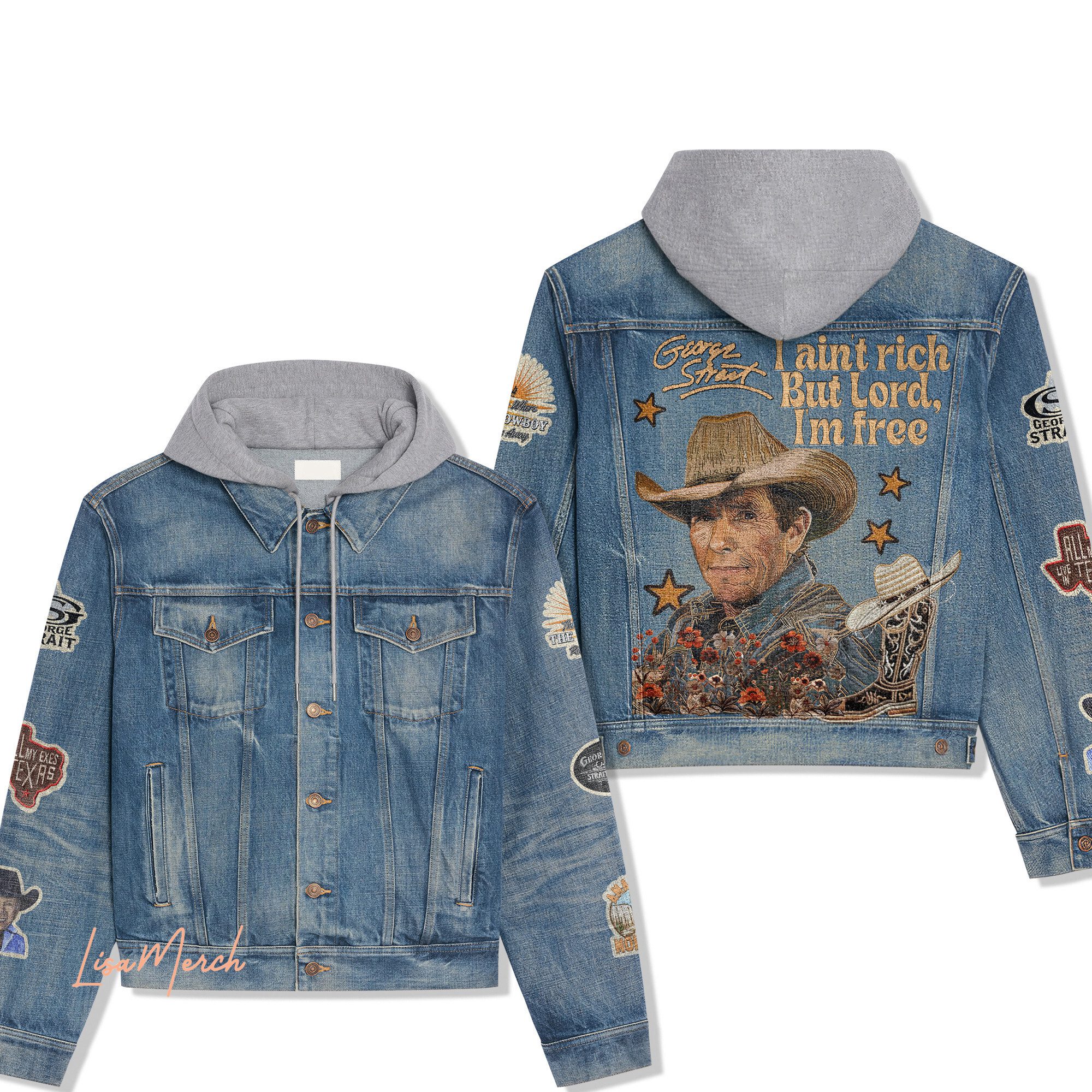 George Strait Hooded Denim Jacket Trendy Fall Jackets 2025 For Men And Women 