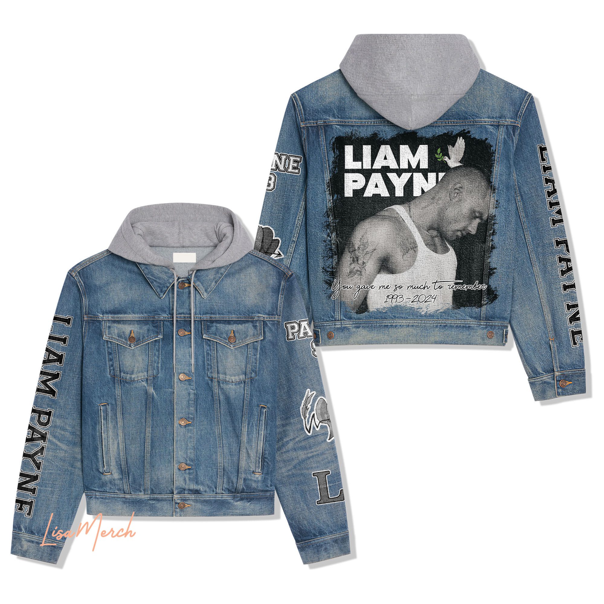 Liam Payne Hooded Denim Jacket Trendy Fall Jackets 2025 For Men And Women 
