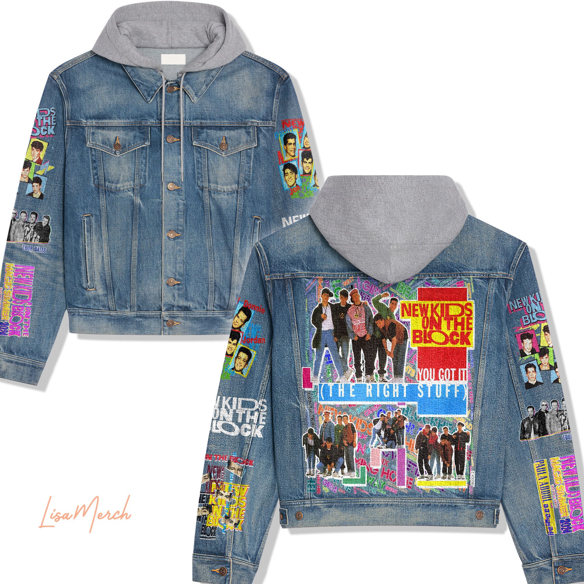 New Kids On The Block Hooded Denim Jacket Trendy Fall Jackets 2025 For Men And Women 
