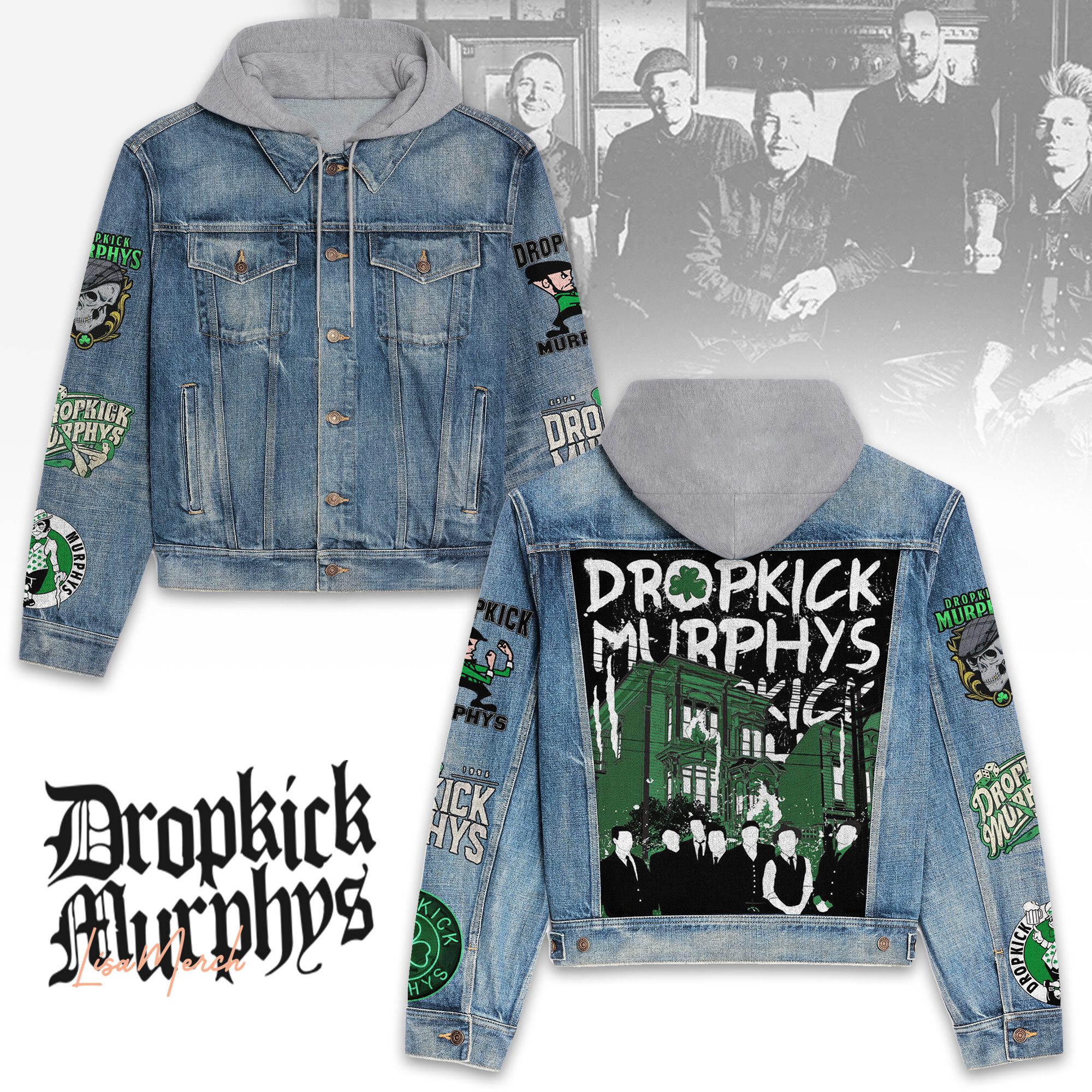 Dropkick Murphys Hooded Denim Jacket Trendy Fall Jackets 2025 For Men And Women 