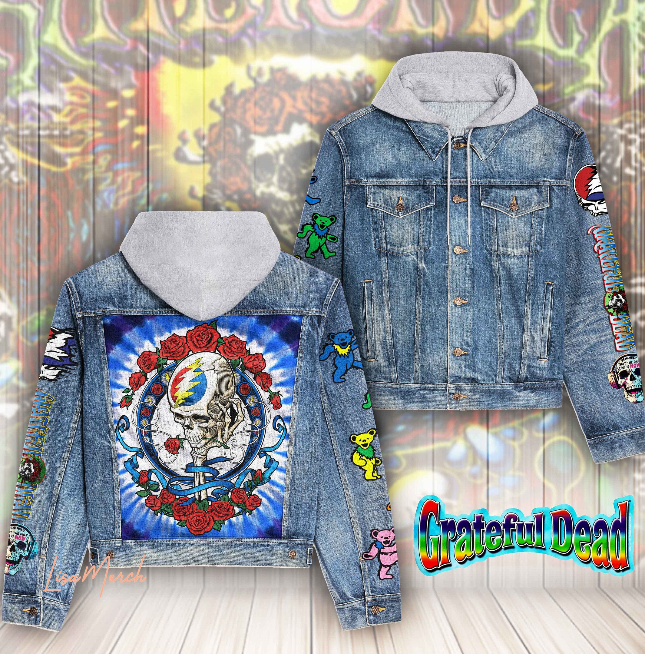 Grateful Dead Hooded Denim Jacket Trendy Fall Jackets 2025 For Men And Women Hot Item For Cold Weather 