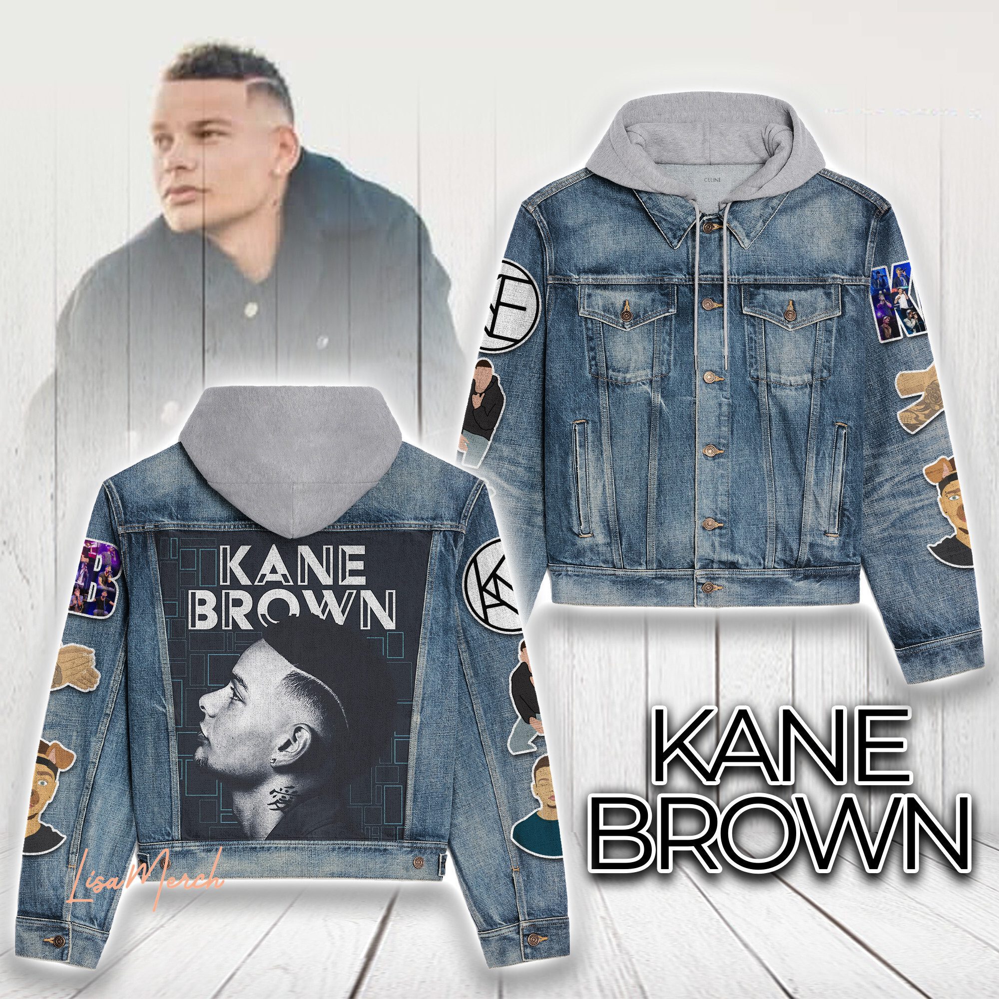 Kane Brown Hooded Denim Jacket Trendy Fall Jackets 2025 For Men And Women 