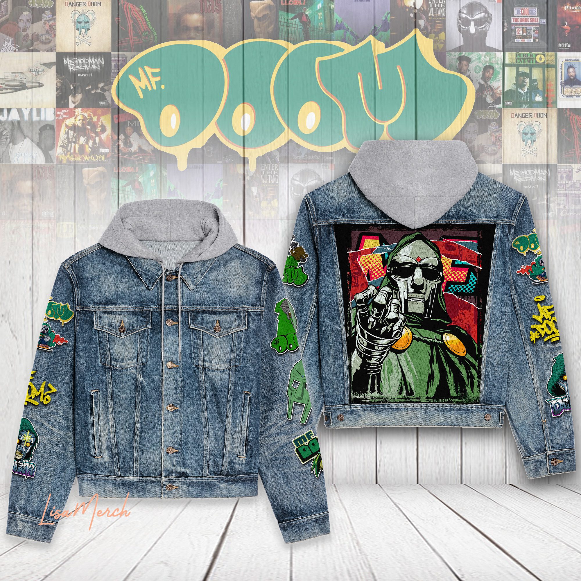 Mf Doom Hooded Denim Jacket Trendy Fall Jackets 2025 For Men And Women Hot Item For Cold Weather 
