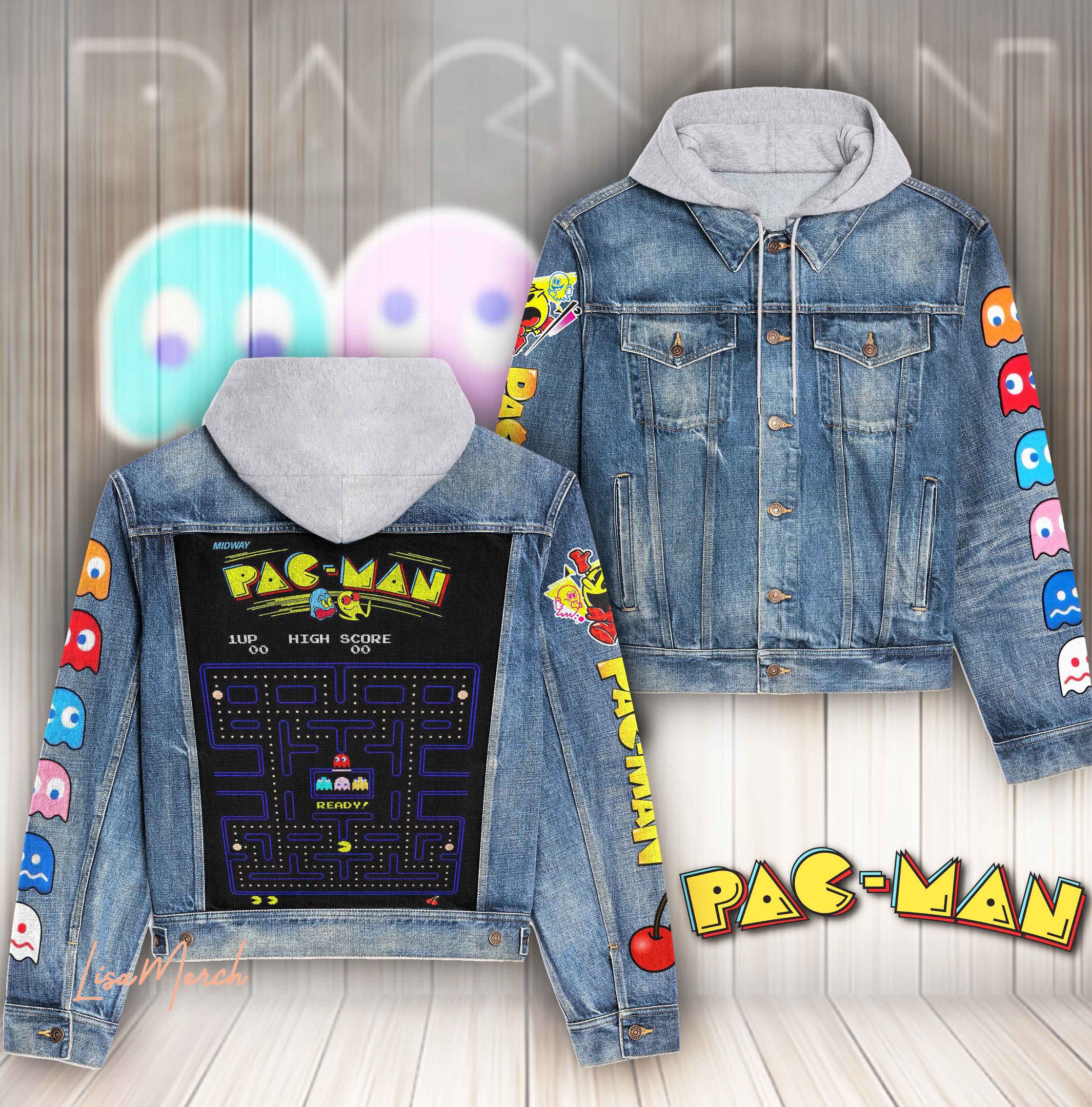 Pac-Man Hooded Denim Jacket Trendy Fall Jackets 2025 For Men And Women 