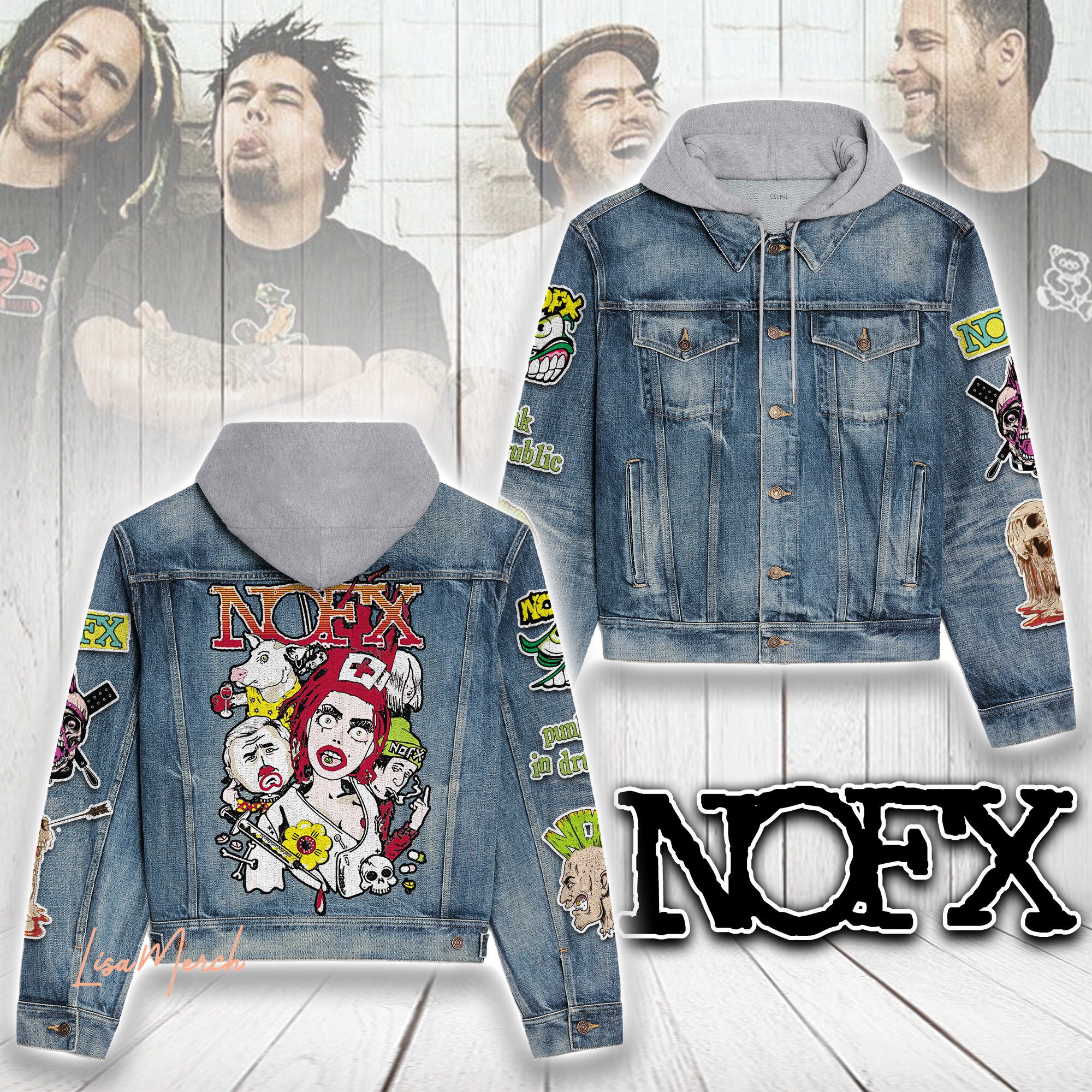 Nofx Hooded Denim Jacket Trendy Fall Jackets 2025 For Men And Women 