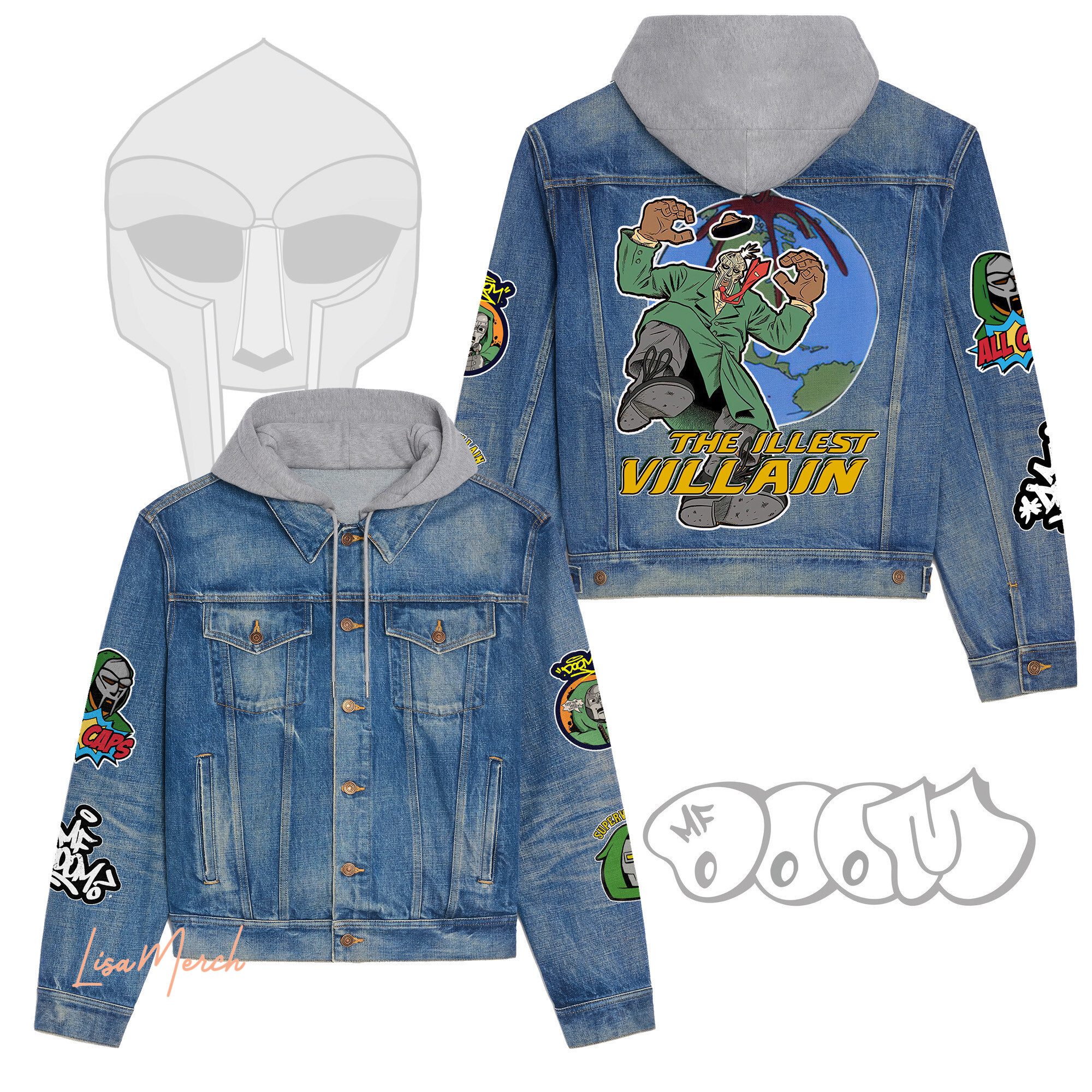 Mf Doom Hooded Denim Jacket Trendy Fall Jackets 2025 For Men And Women 