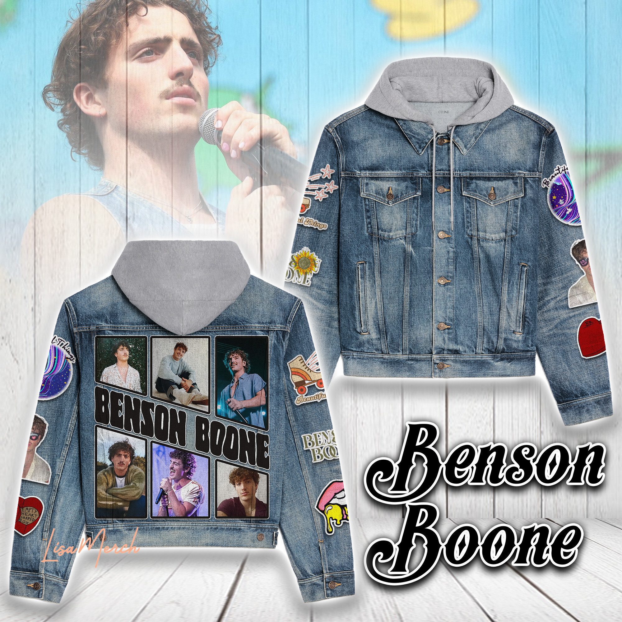 Benson Boone Hooded Denim Jacket Trendy Fall Jackets 2025 For Men And Women 