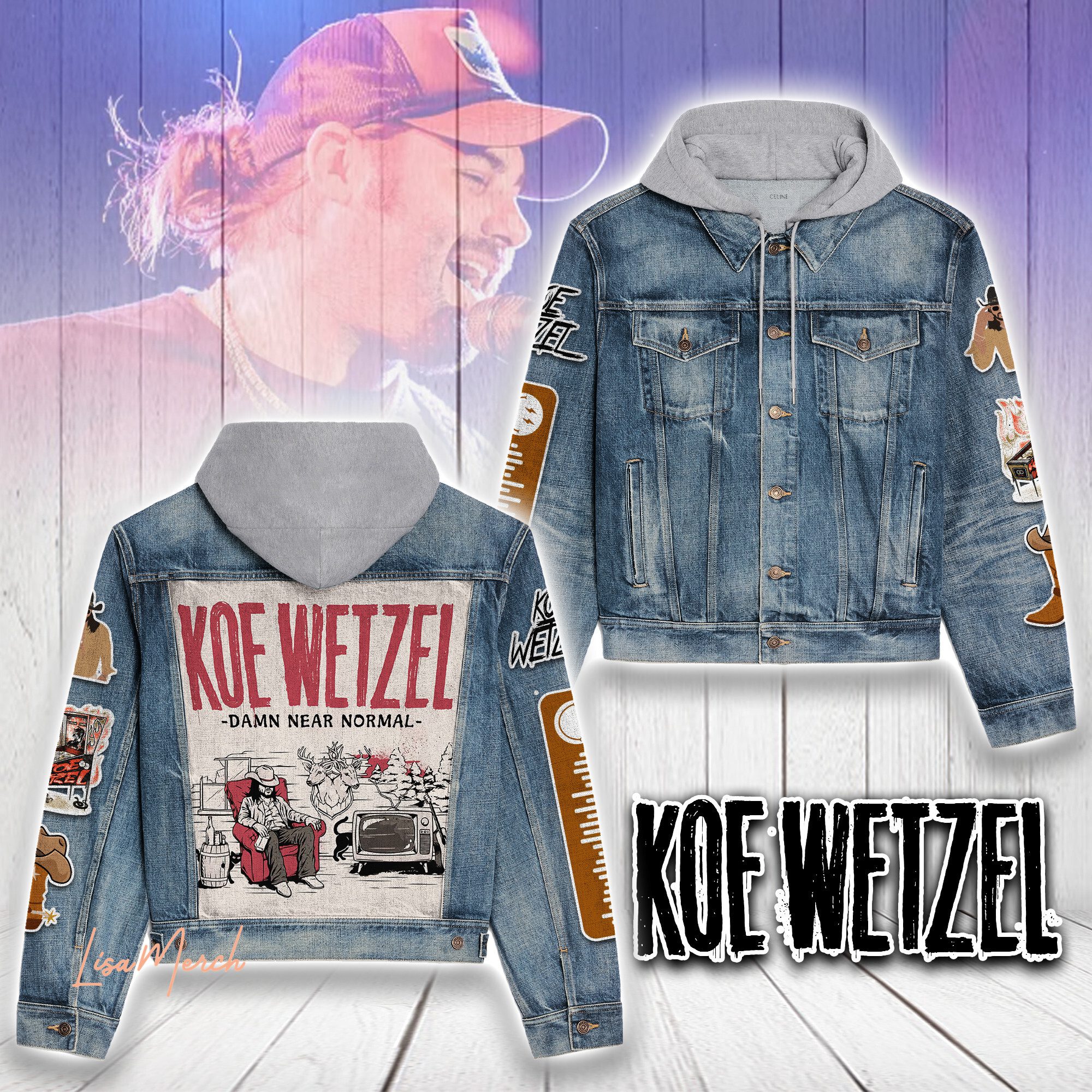 Koe Wetzel Hooded Denim Jacket Trendy Fall Jackets 2025 For Men And Women 