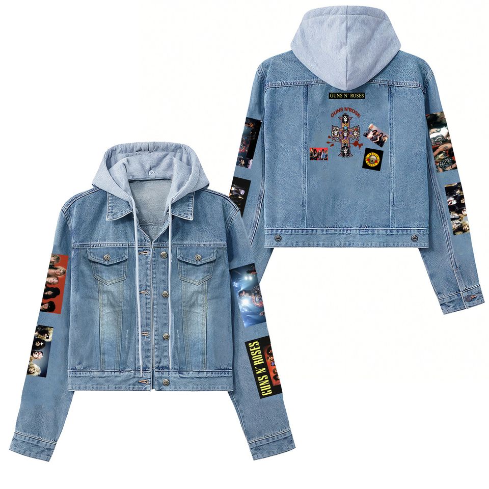 Rock Band-Inspired Graphic Vintage Denim Jacket For Men Women