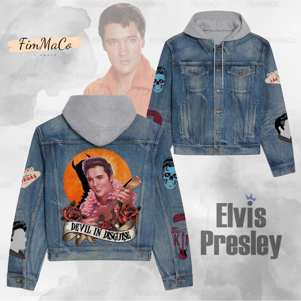 Elvis Hooded Denim Jacket Best Fall Jacket 2025 Style For Men Women