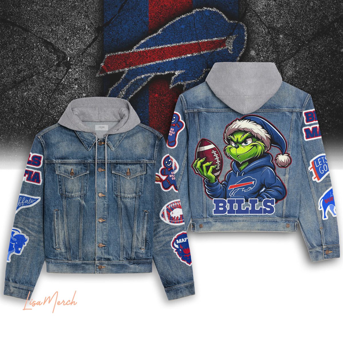 Buffalo Bills Hooded Denim Jacket Trendy Fall Jackets 2025 For Men And Women 