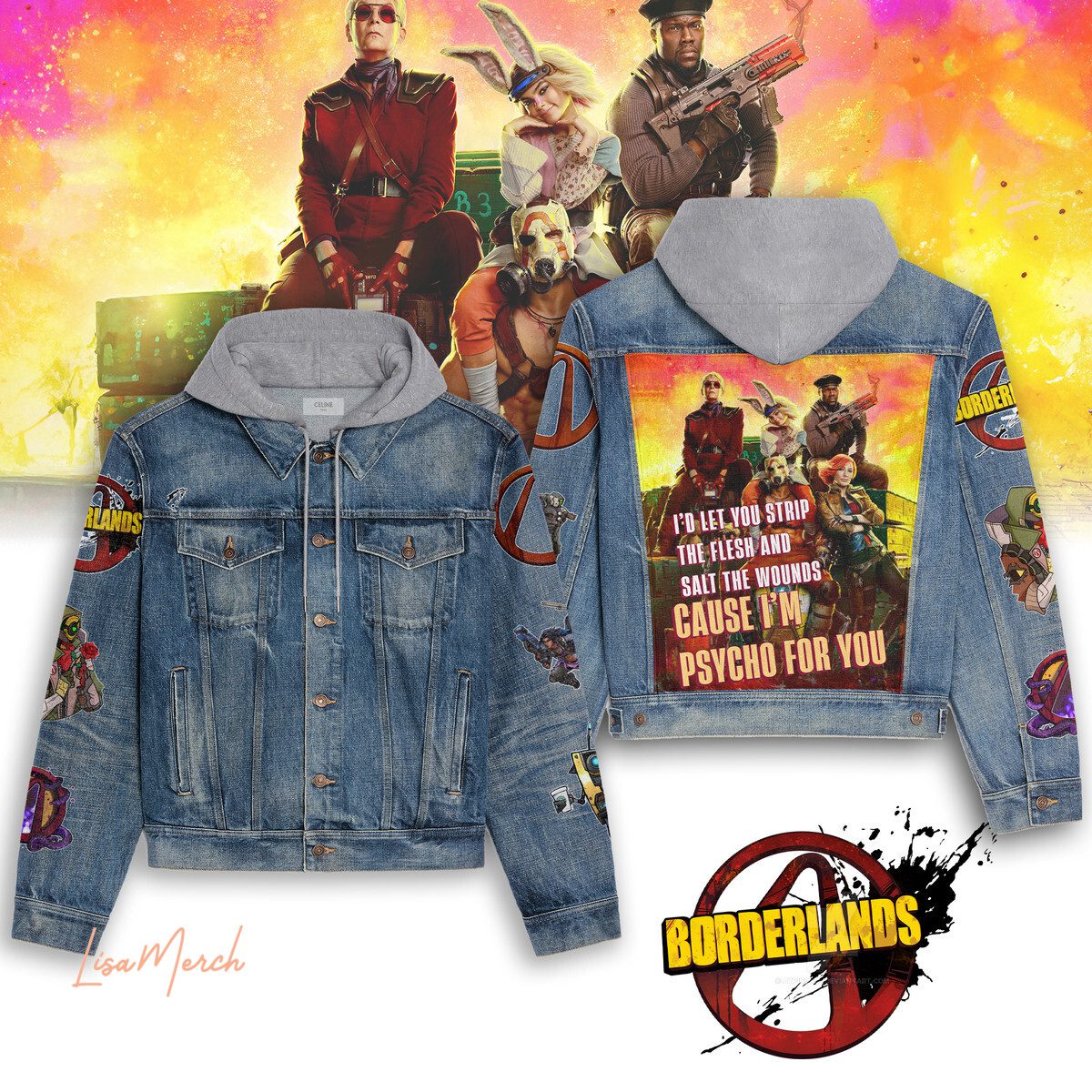 Borderlands Hooded Denim Jacket Trendy Fall Jackets 2025 For Men And Women 