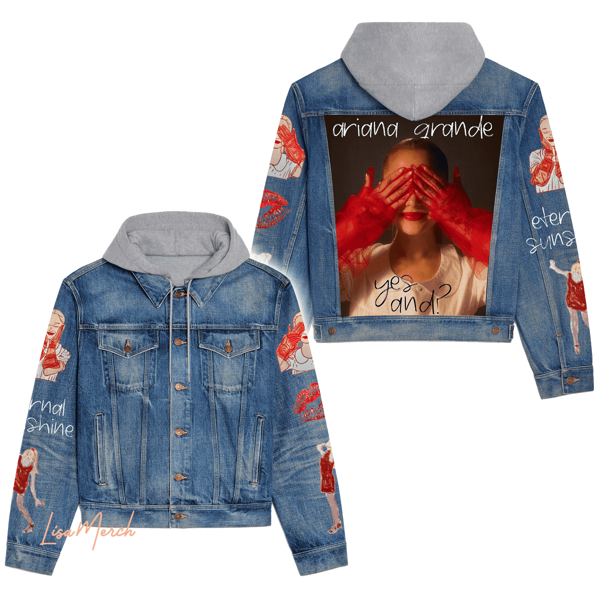Ariana Grande Hooded Denim Jacket Trendy Fall Jackets 2025 For Men And Women 