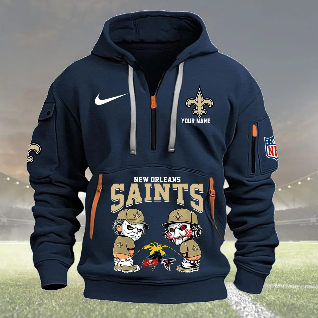 New Orleans Saints Personalized Heavy Hoodie Quarter Zip Hoodie New Collection