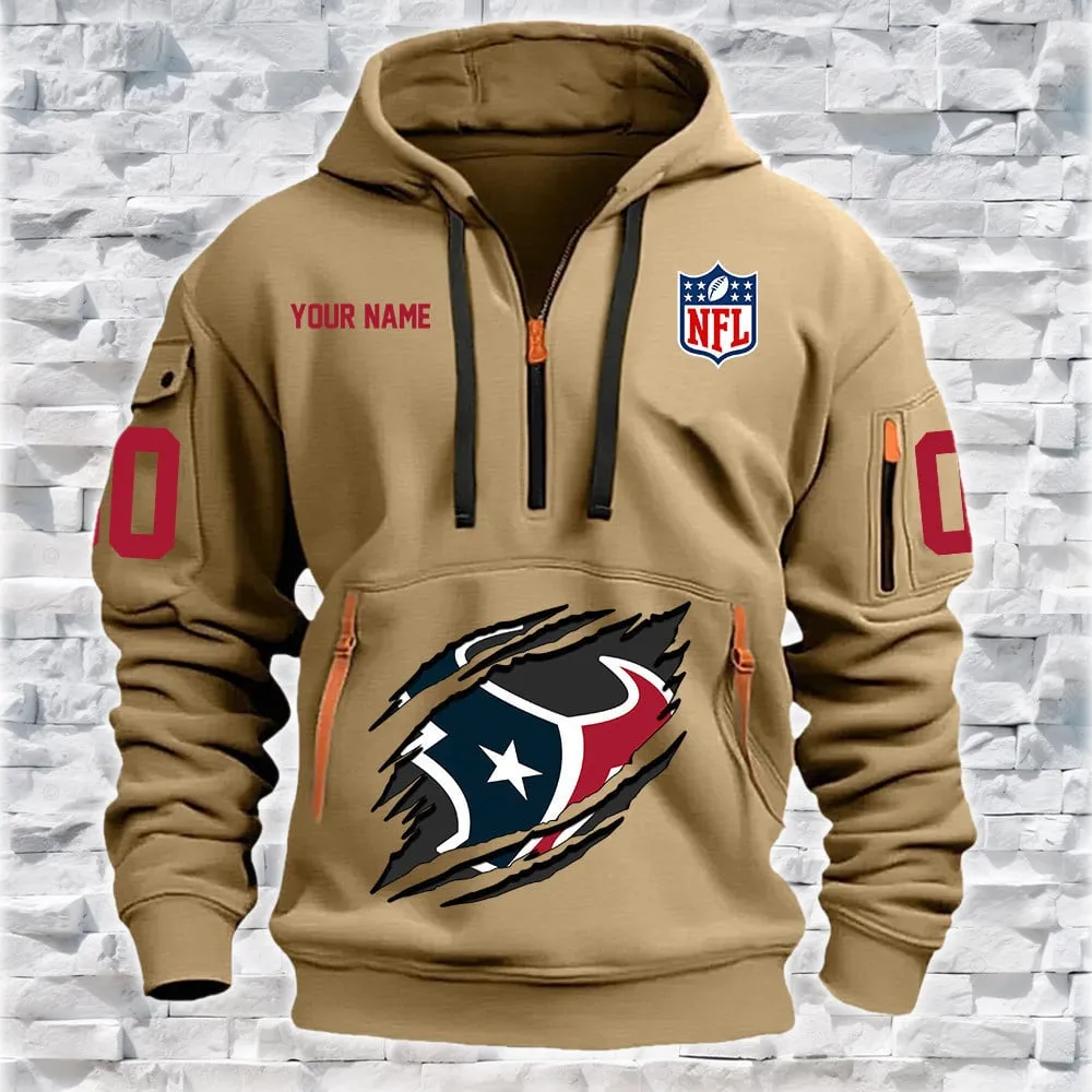 Houston Texans New Personalized Heavy Hoodie Quarter Zip Hoodie For Men And Women