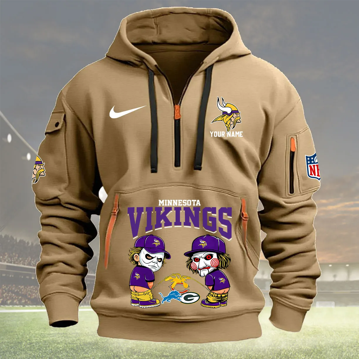 Minnesota Vikings Personalized Heavy Hoodie Quarter Zip Hoodie New Collection
