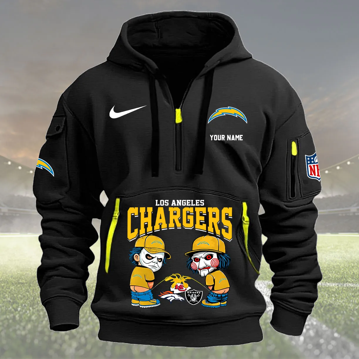 Los Angeles Chargers Personalized Heavy Hoodie Quarter Zip Hoodie New Collection