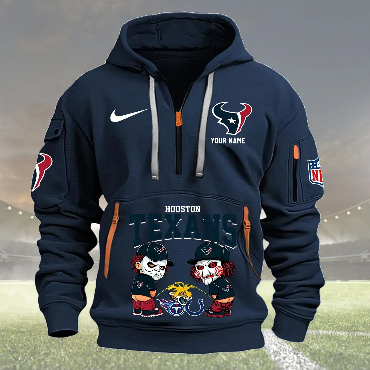 Houston Texans Personalized Heavy Hoodie Quarter Zip Hoodie New Collection
