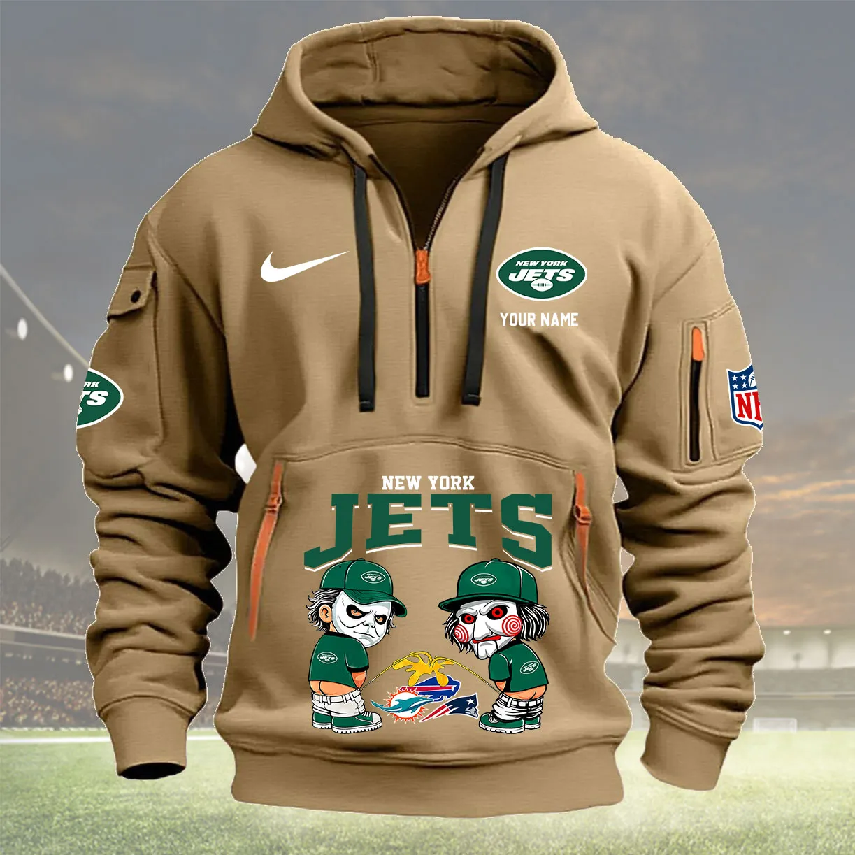 New York Jets Personalized Heavy Hoodie Quarter Zip Hoodie New Collection
