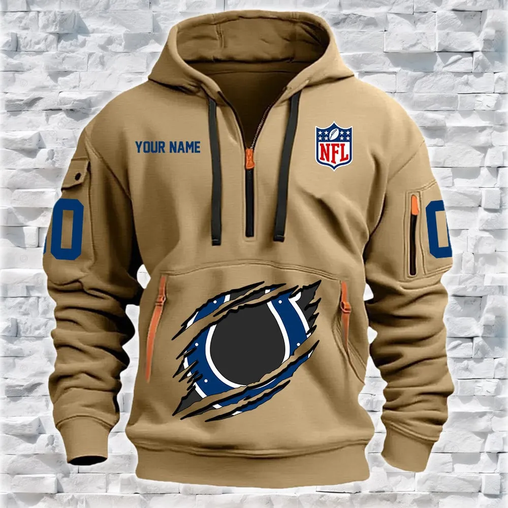 Indianapolis Colts New Personalized Heavy Hoodie Quarter Zip Hoodie For Men And Women