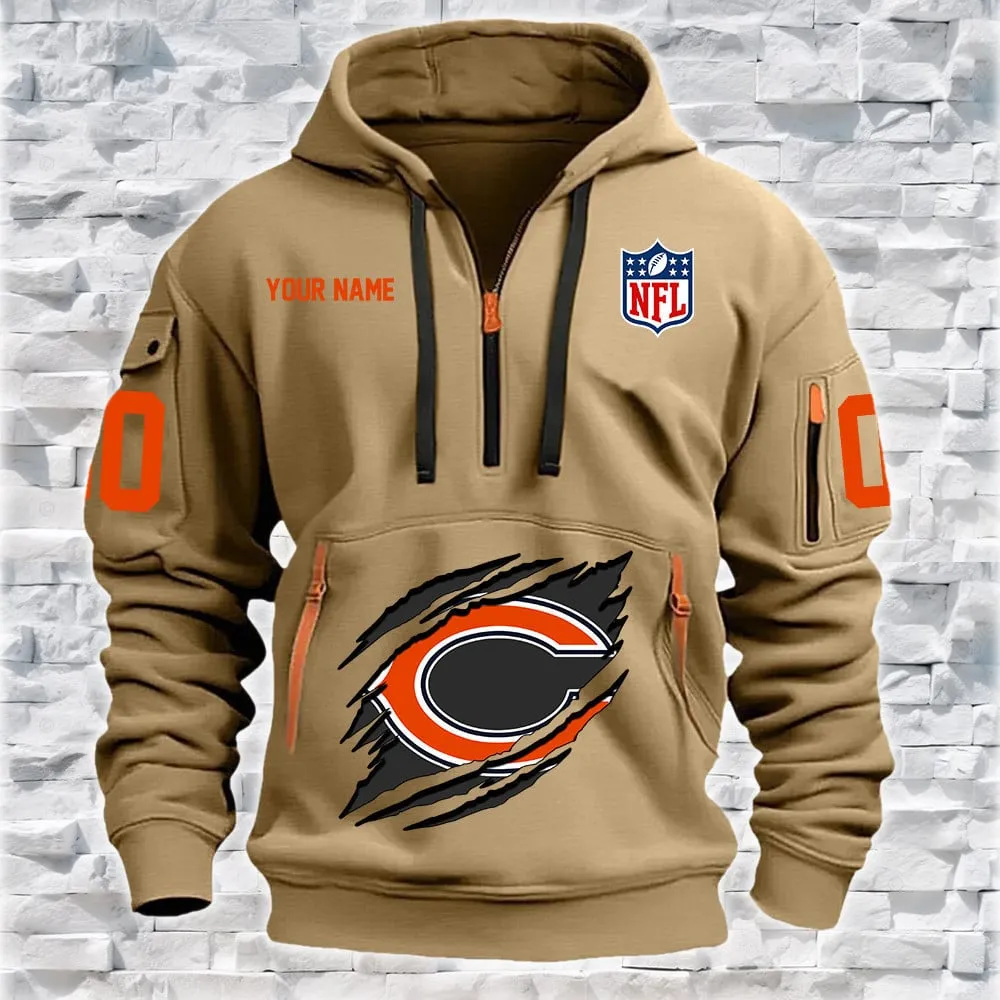 Chicago Bears New Personalized Heavy Hoodie Quarter Zip Hoodie For Men And Women