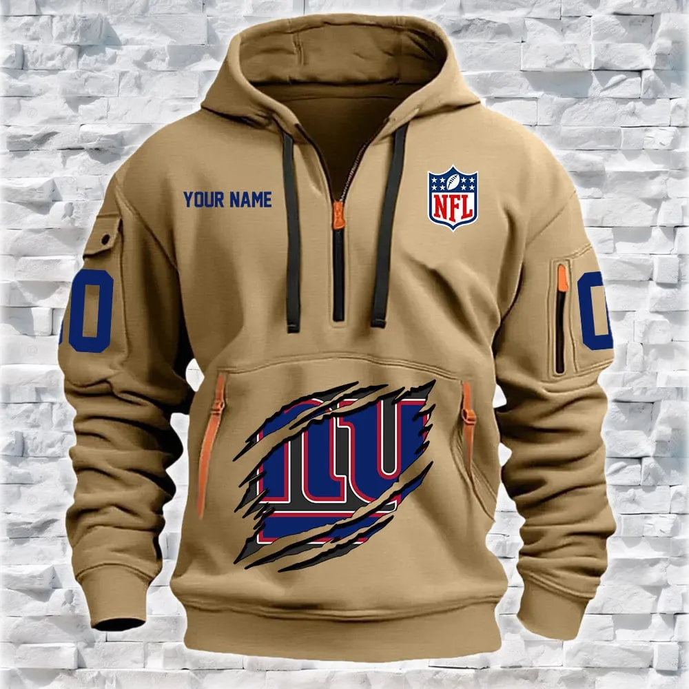 New York Giants New Personalized Heavy Hoodie Quarter Zip Hoodie For Men And Women