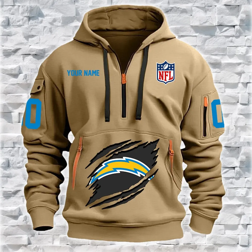 Los Angeles Chargers New Personalized Heavy Hoodie Quarter Zip Hoodie For Men And Women