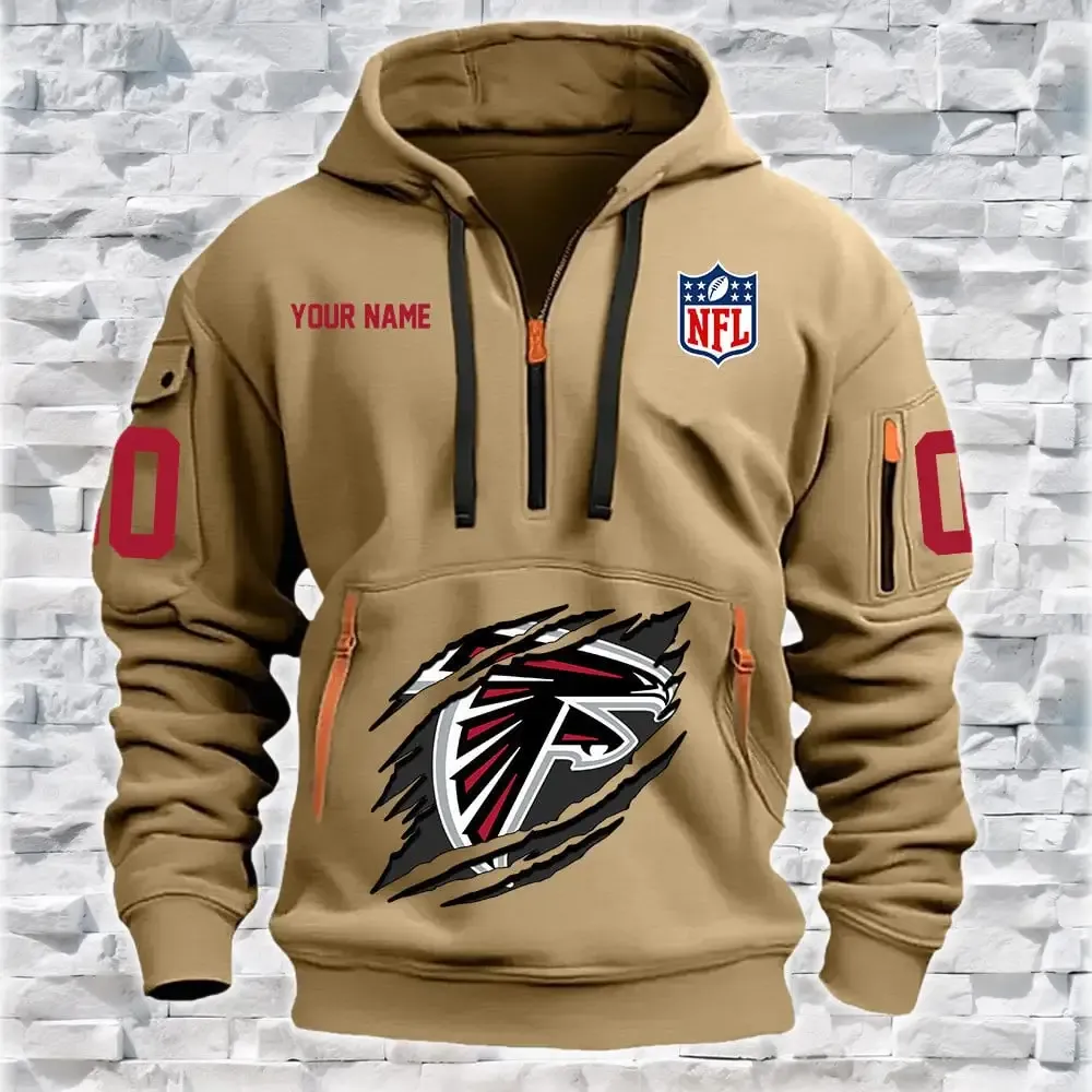 Atlanta Falcons New Personalized Heavy Hoodie Quarter Zip Hoodie For Men And Women
