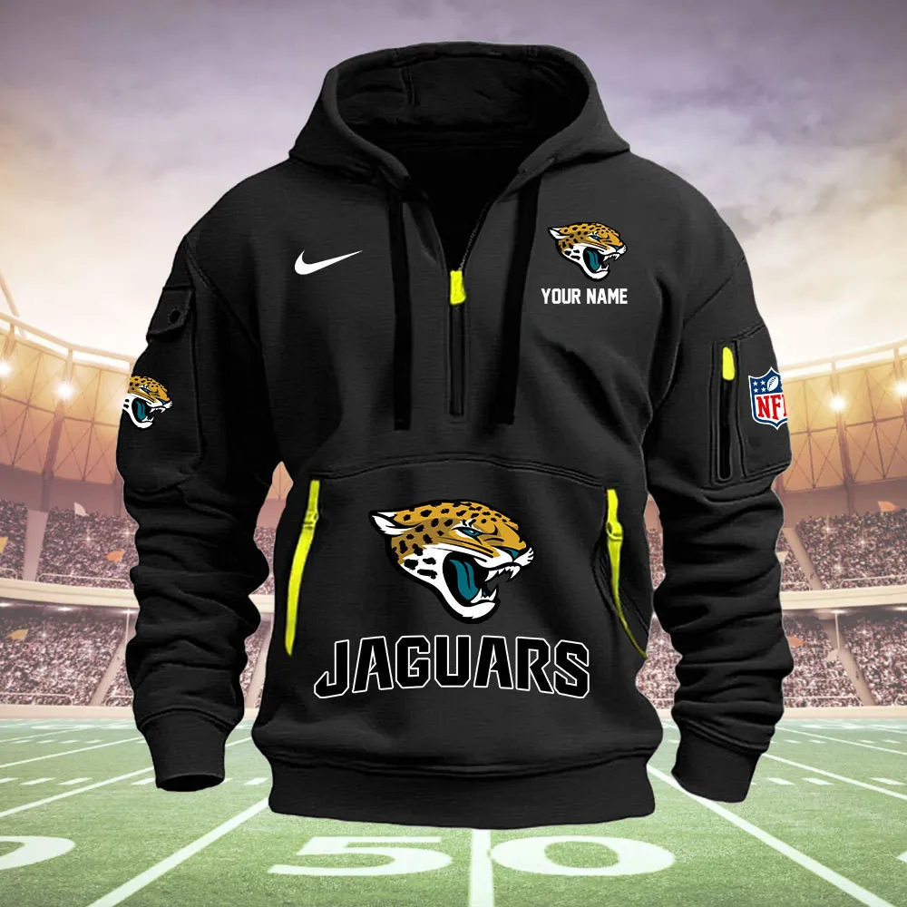 Jacksonville Jaguars New Personalized Heavy Hoodie Quarter Zip Hoodie For Fans
