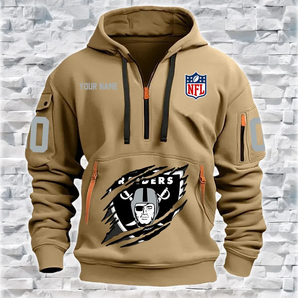 Las Vegas Raiders New Personalized Heavy Hoodie Quarter Zip Hoodie For Men And Women