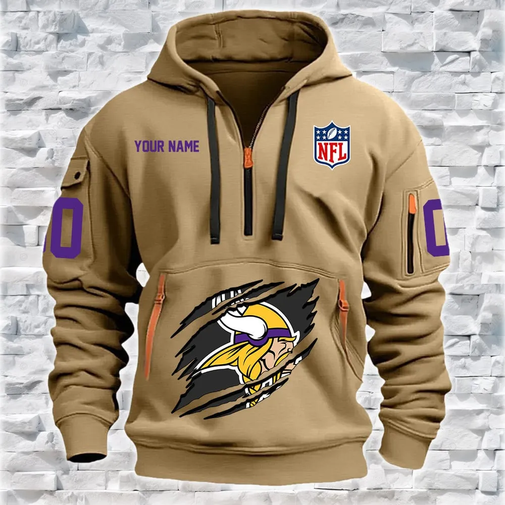 Minnesota Vikings New Personalized Heavy Hoodie Quarter Zip Hoodie For Men And Women