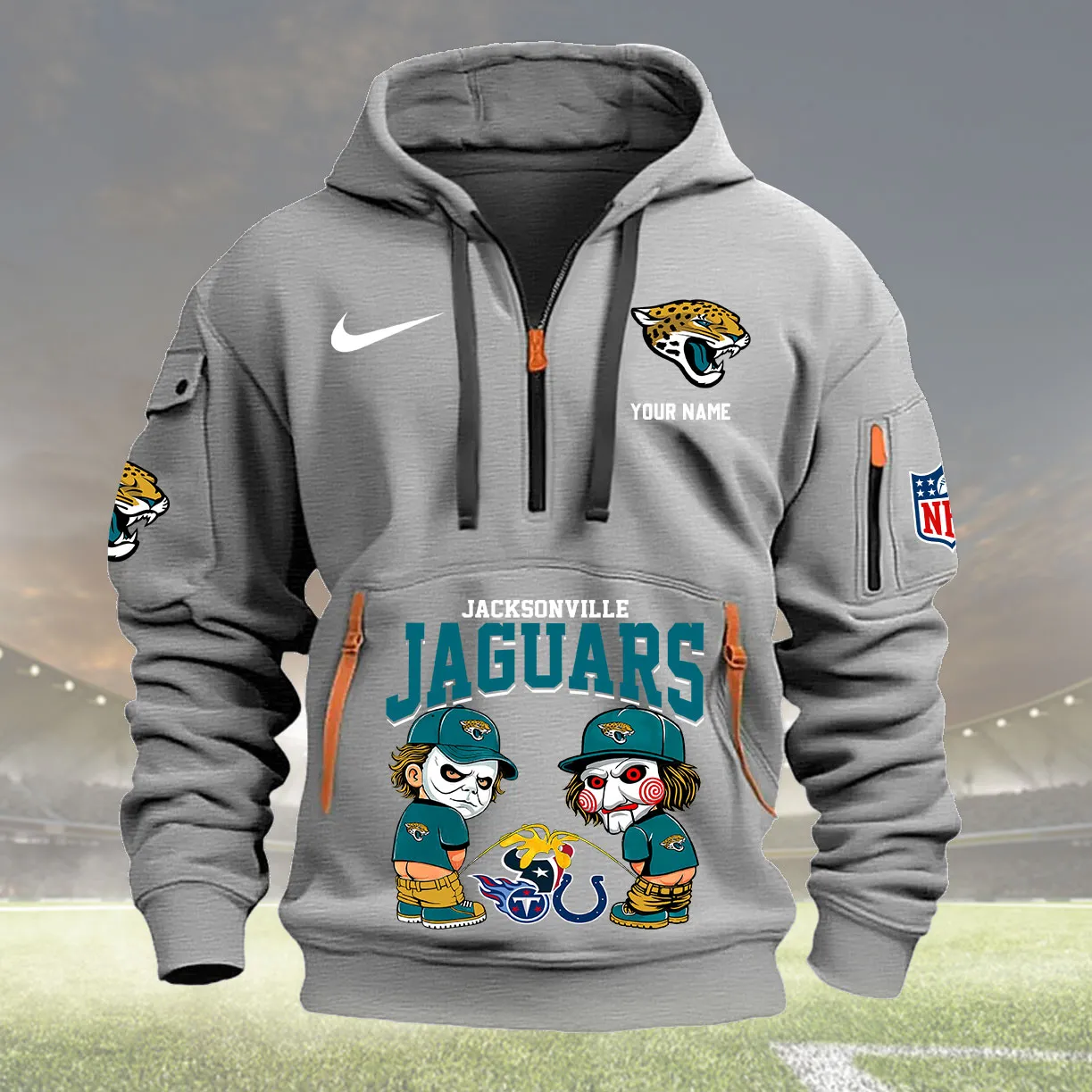 Jacksonville Jaguars Personalized Heavy Hoodie Quarter Zip Hoodie New Collection