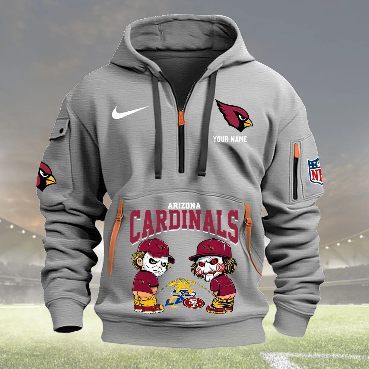 Arizona Cardinals Personalized Heavy Hoodie Quarter Zip Hoodie New Collection