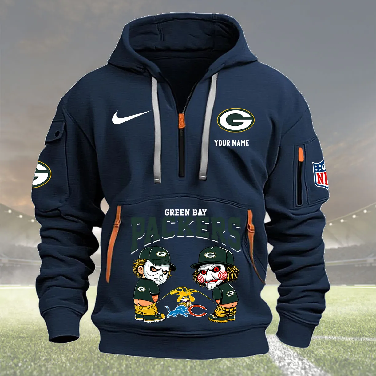 Green Bay Packers Personalized Heavy Hoodie Quarter Zip Hoodie New Collection 2025