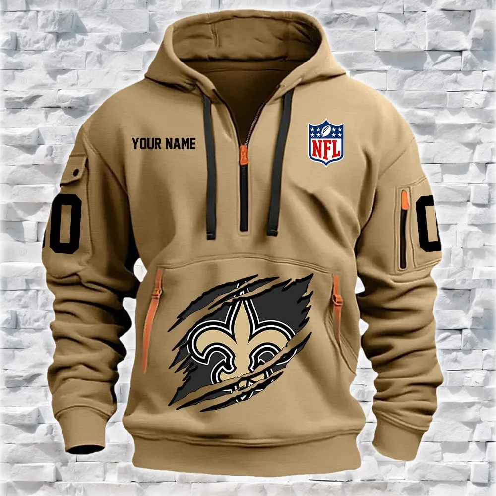 New Orleans Saints New Personalized Heavy Hoodie Quarter Zip Hoodie For Men And Women