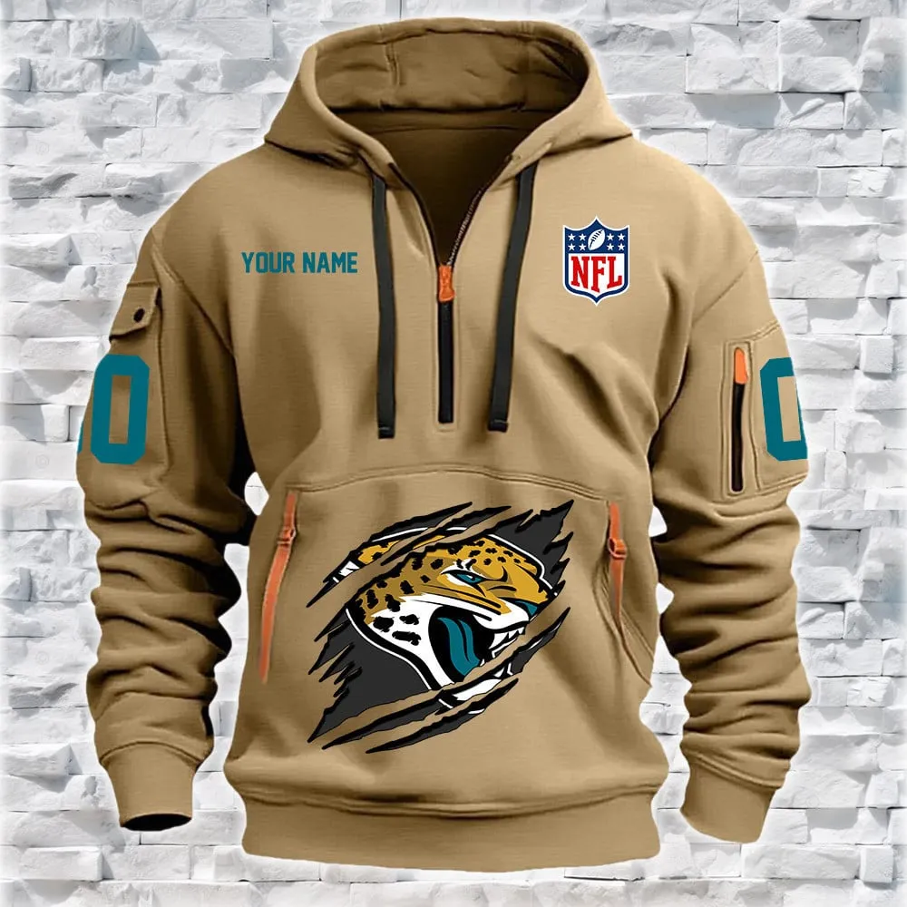 Jacksonville Jaguars New Personalized Heavy Hoodie Quarter Zip Hoodie For Men And Women
