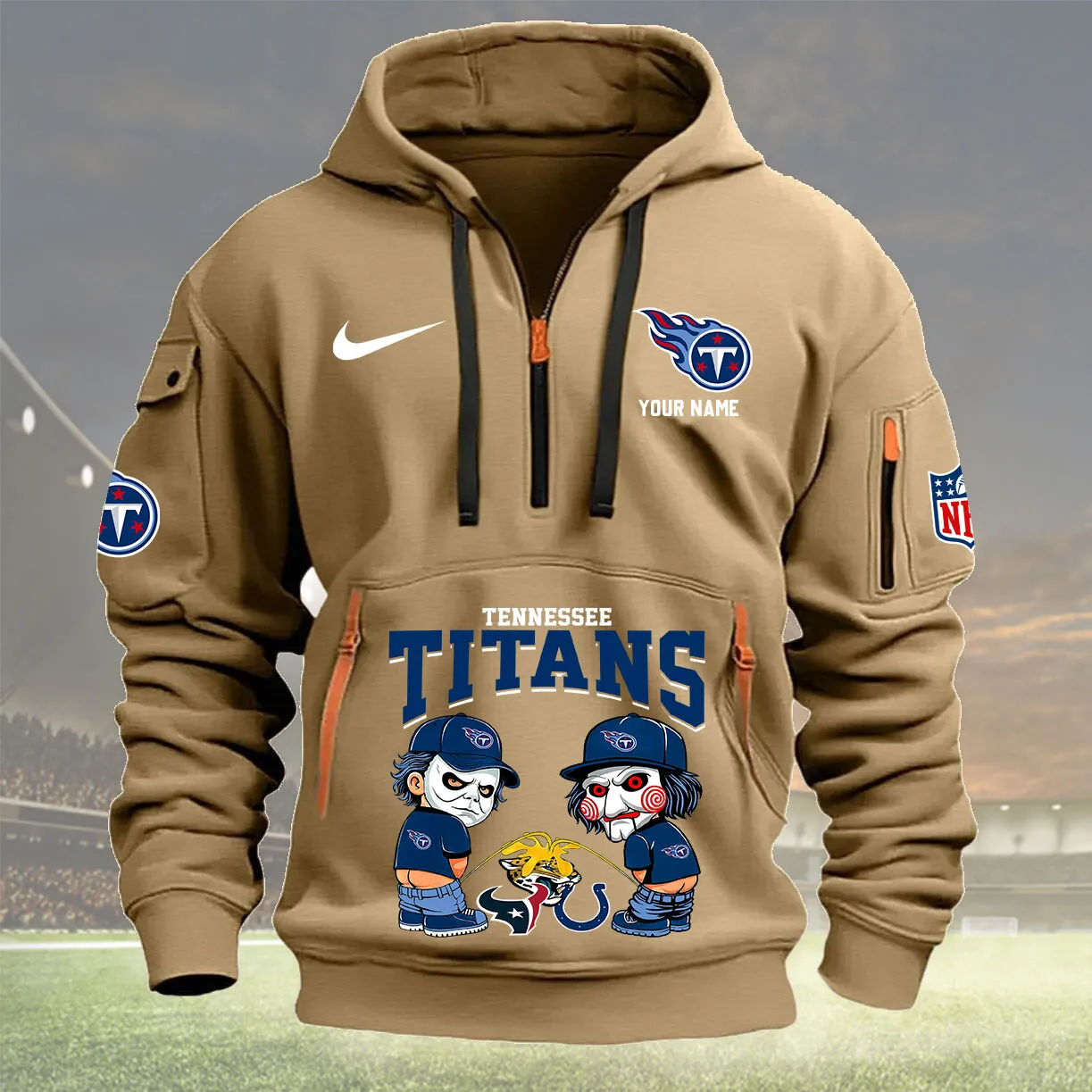 Tennessee Titans Personalized Heavy Hoodie Quarter Zip Hoodie New Collection