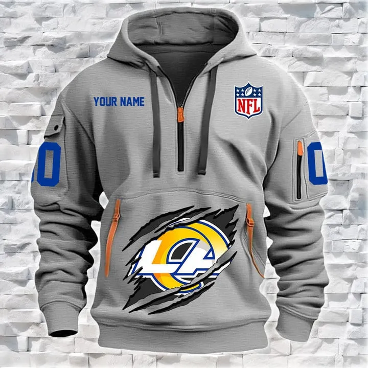 Los Angeles Rams Personalized Heavy Hoodie Quarter Zip Hoodie Limited Edition