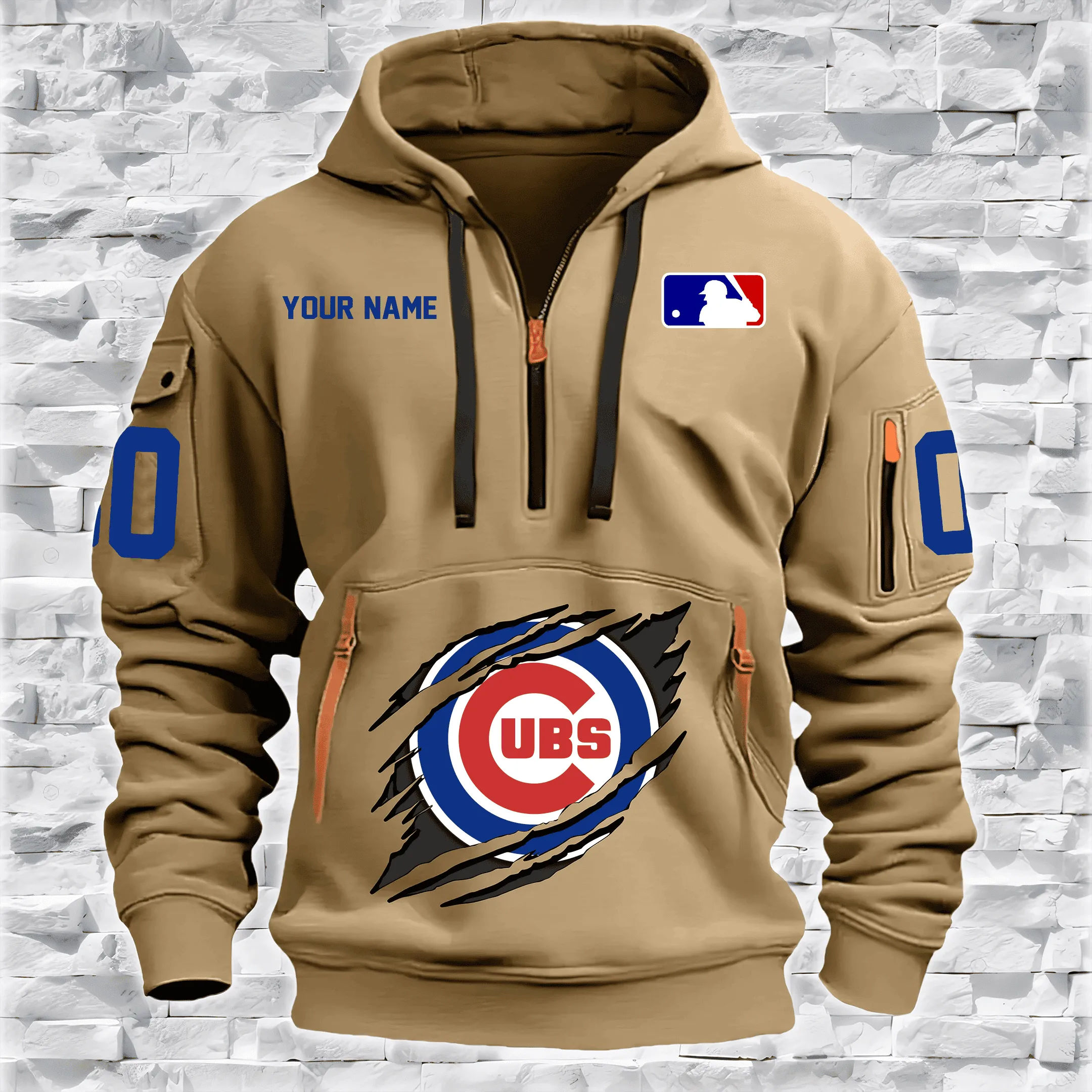 Chicago Cubs New Personalized Heavy Hoodie Quarter Zip Hoodie Limited Edition