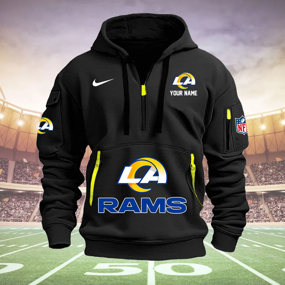 Los Angeles Rams New Personalized Heavy Hoodie Quarter Zip Hoodie Limited Edition
