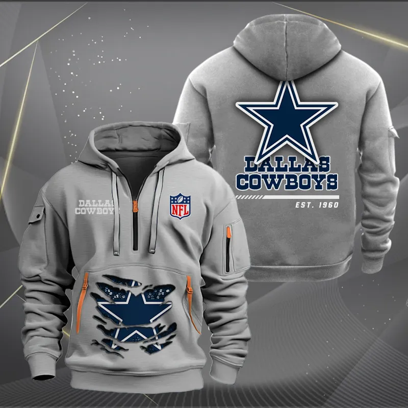 Dallas Cowboys New Customized Heavy Limited Edition Quarter Zip Hoodie