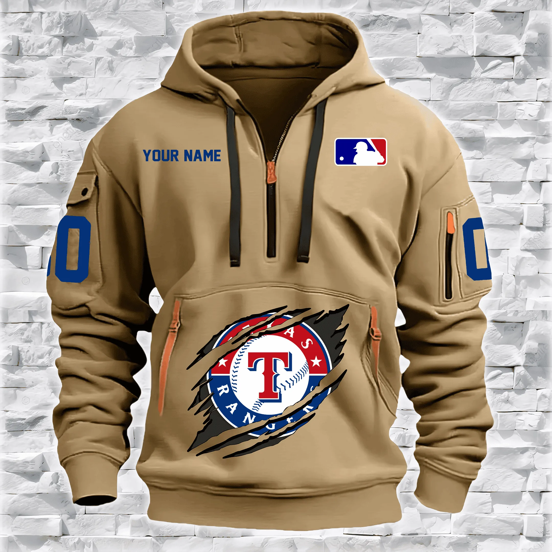 Texas Rangers New Personalized Heavy Hoodie Quarter Zip Hoodie Limited Edition