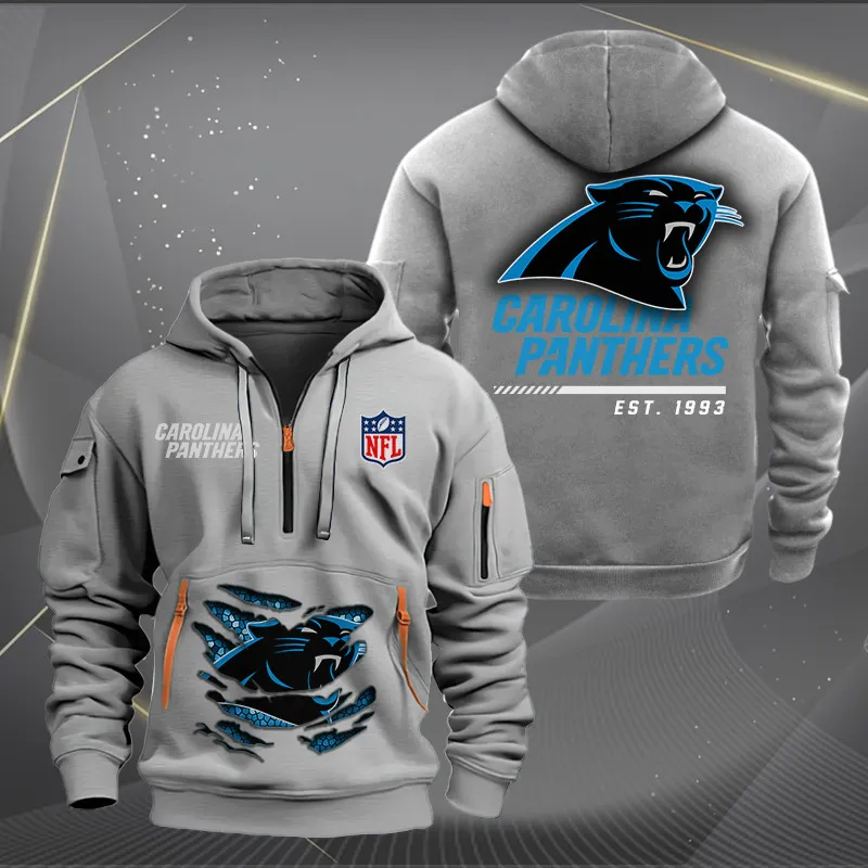 Carolina Panthers New Customized Heavy Hoodie Quarter Zip Hoodie Limited Edition