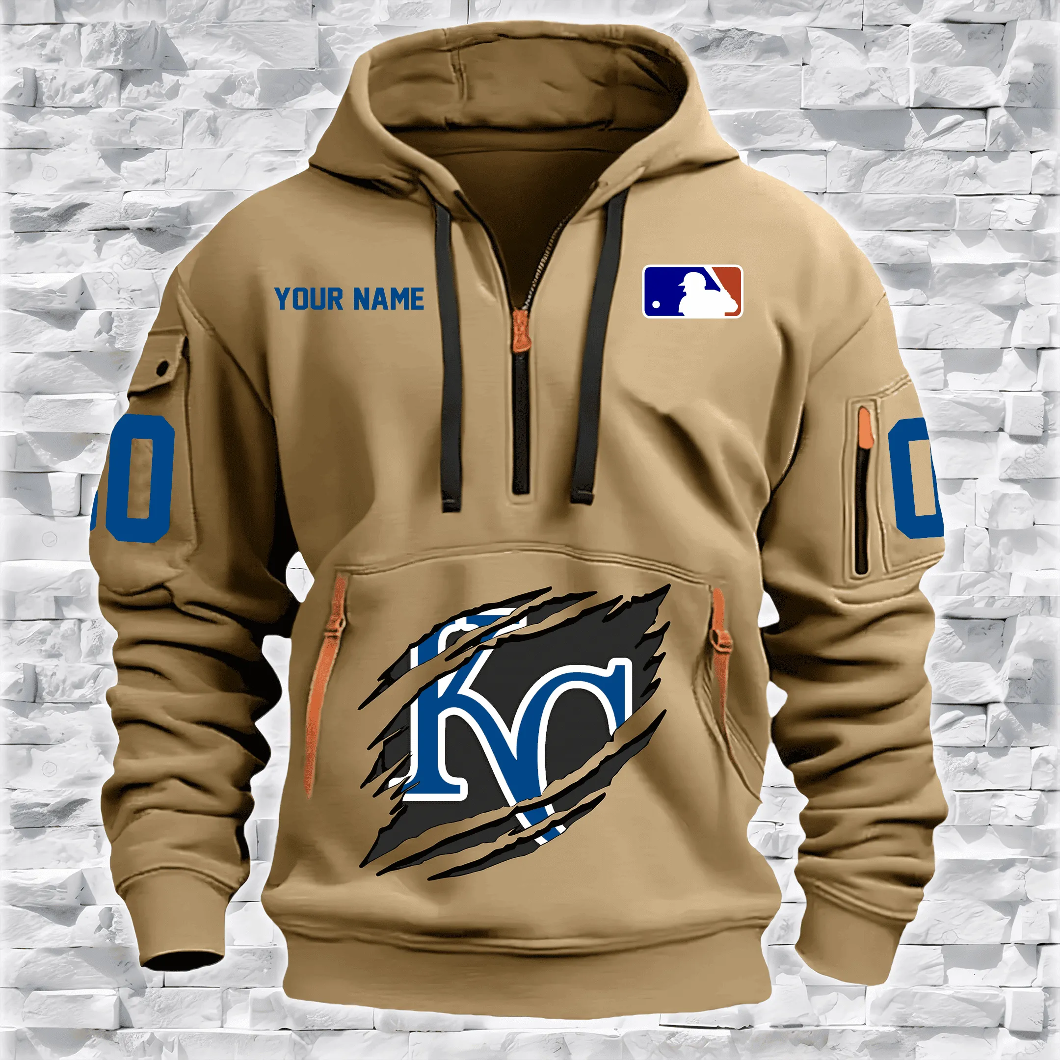 Kansas City Royals New Personalized Heavy Hoodie Quarter Zip Hoodie Limited Edition