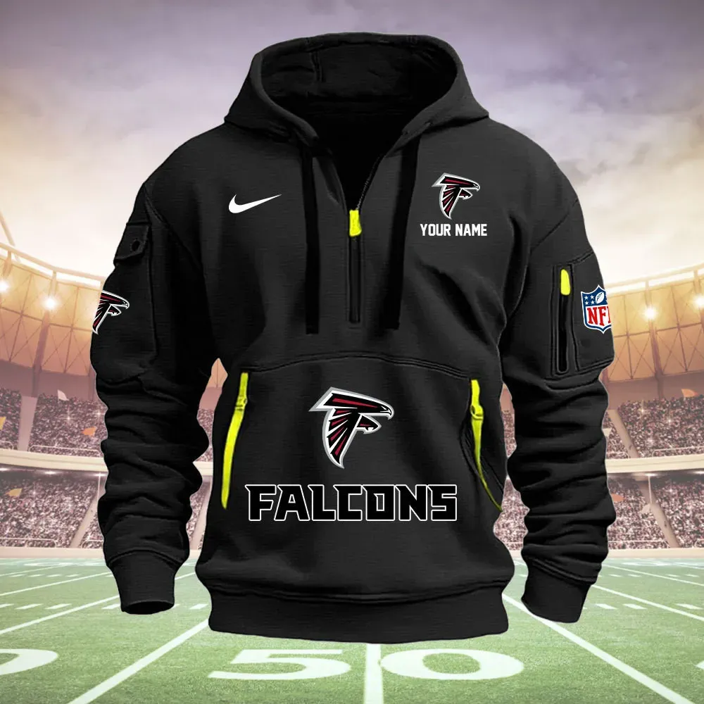 Atlanta Falcons New Personalized Heavy Hoodie Quarter Zip Hoodie For Fans