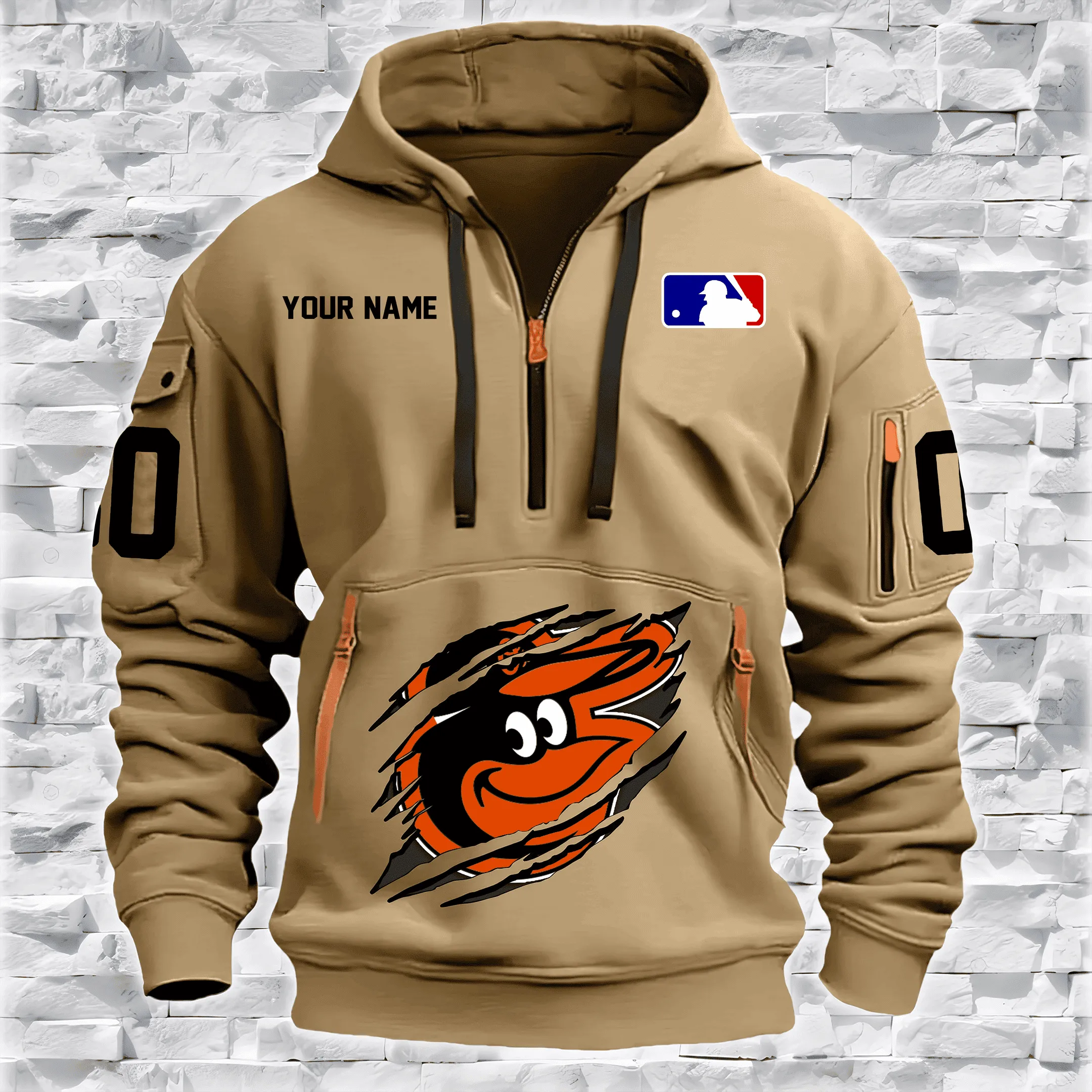 Baltimore Orioles New Personalized Heavy Hoodie Quarter Zip Hoodie Limited Edition