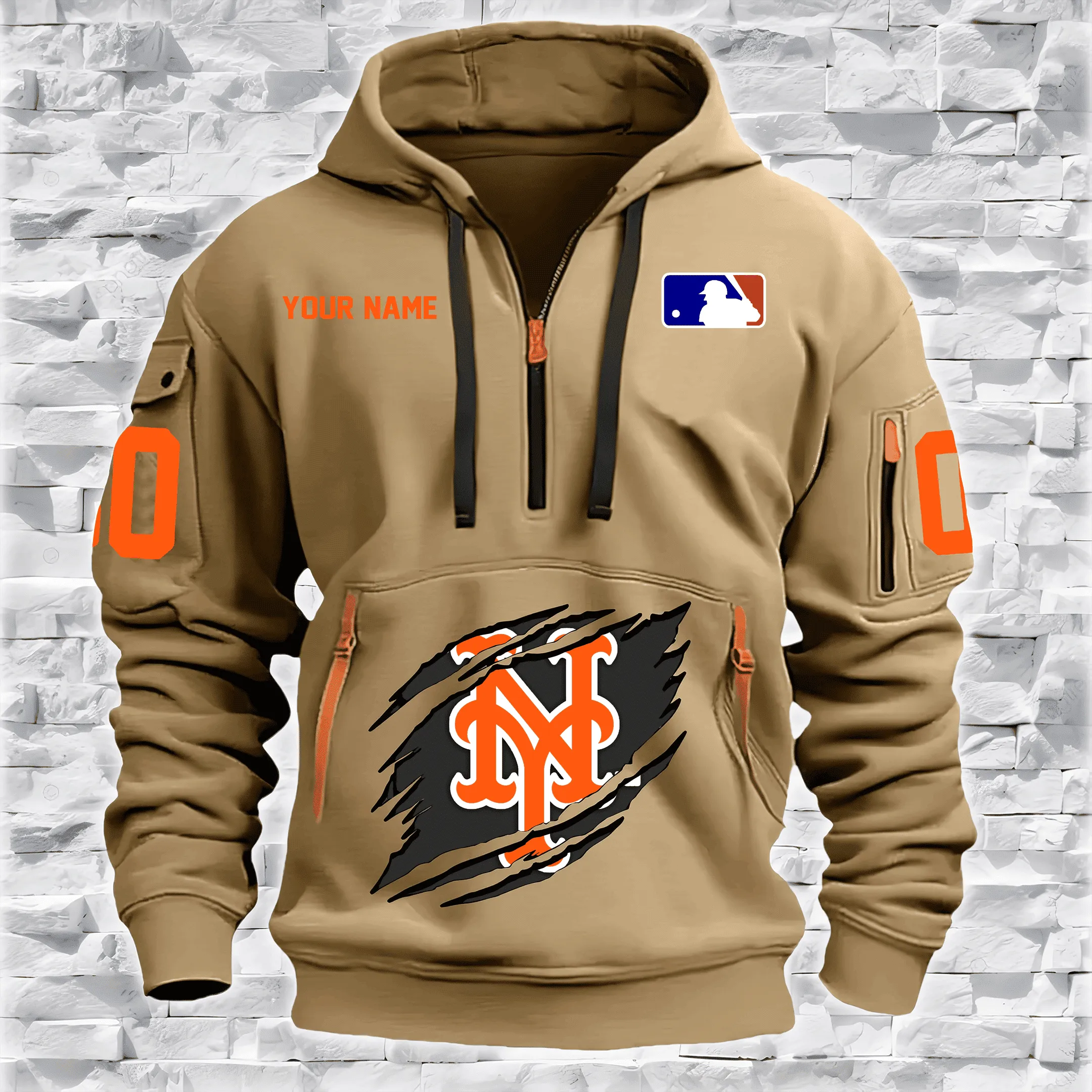 New York Mets New Personalized Heavy Hoodie Quarter Zip Hoodie Limited Edition