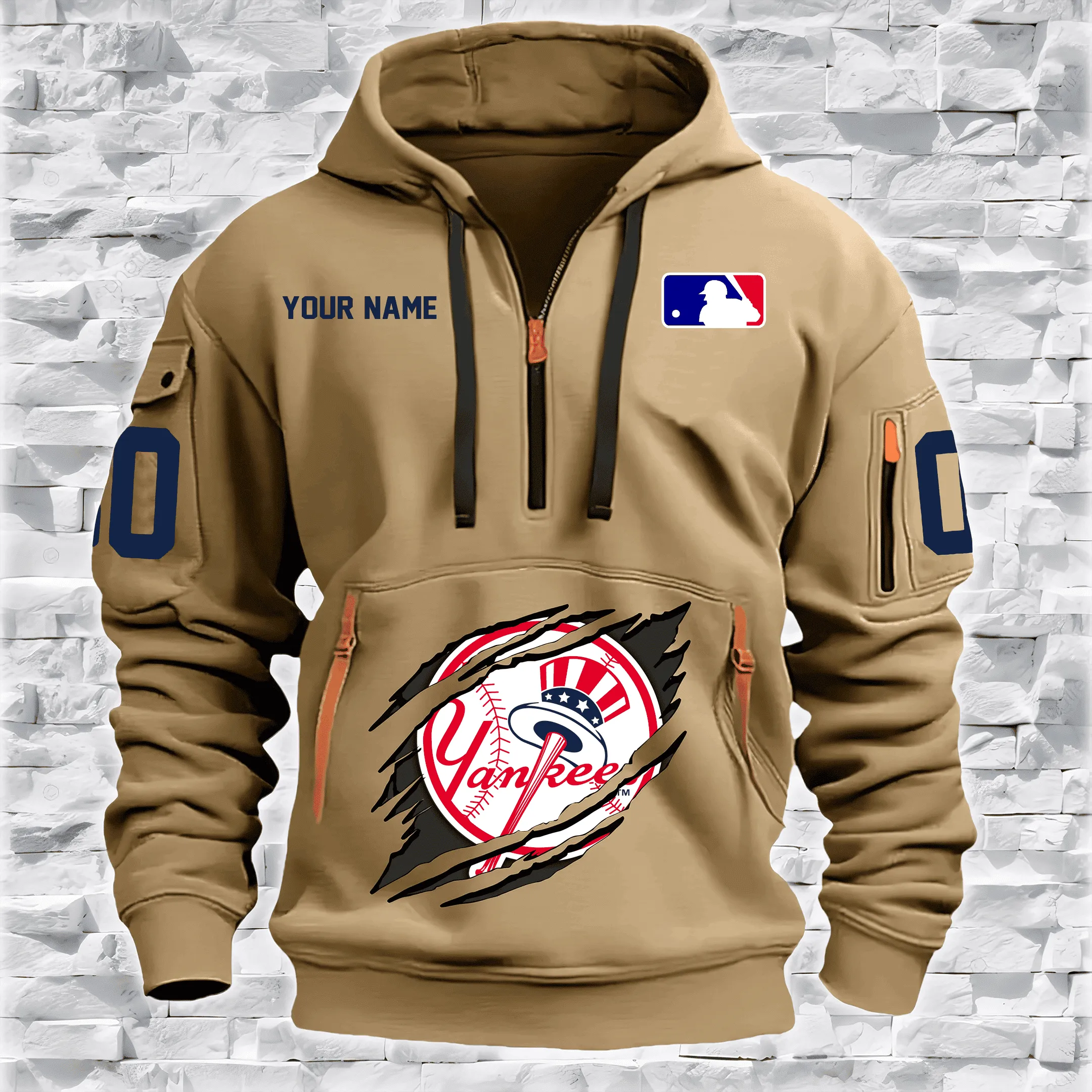 New York Yankees New Personalized Heavy Hoodie Quarter Zip Hoodie Limited Edition