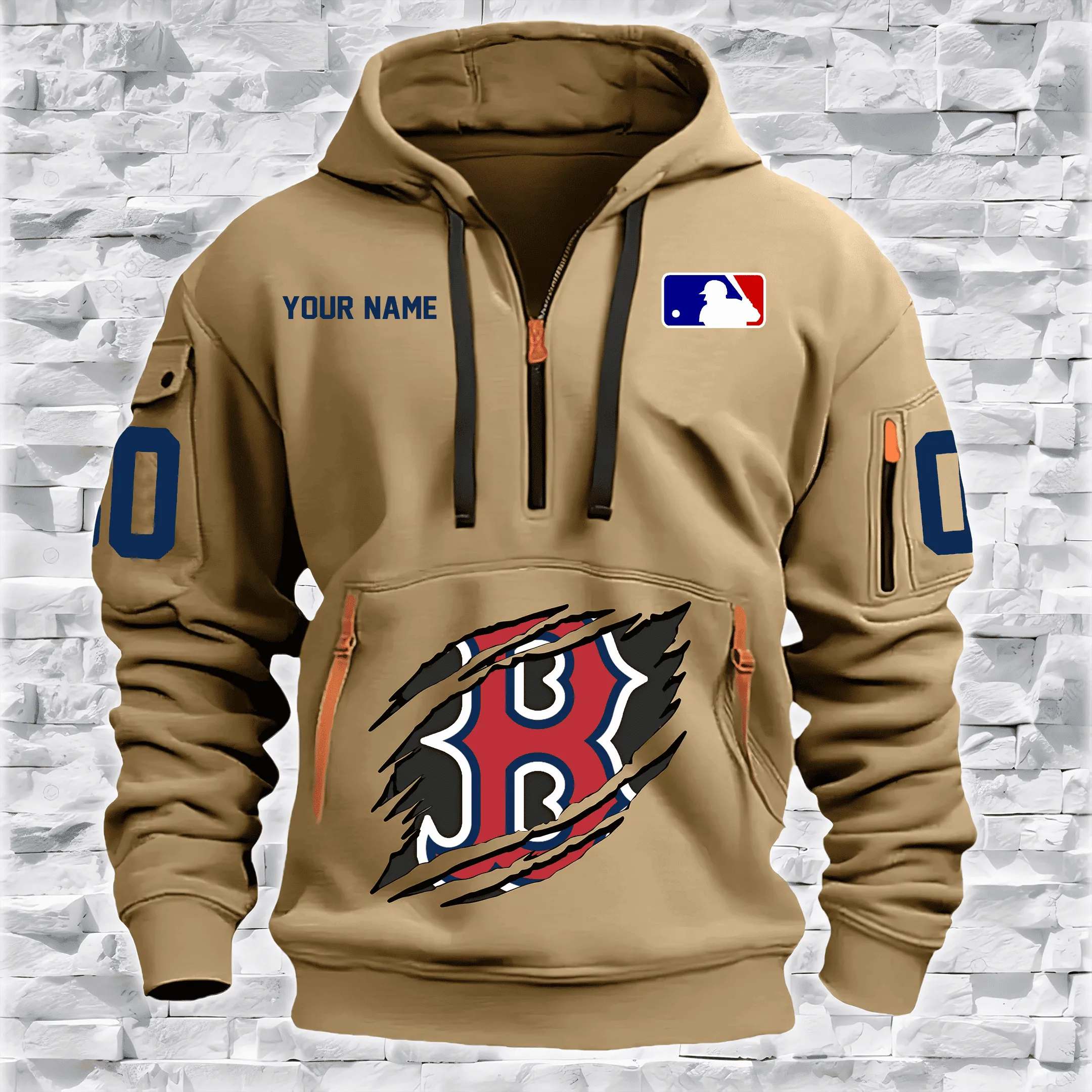 Boston Red Sox New Personalized Heavy Hoodie Quarter Zip Hoodie Limited Edition