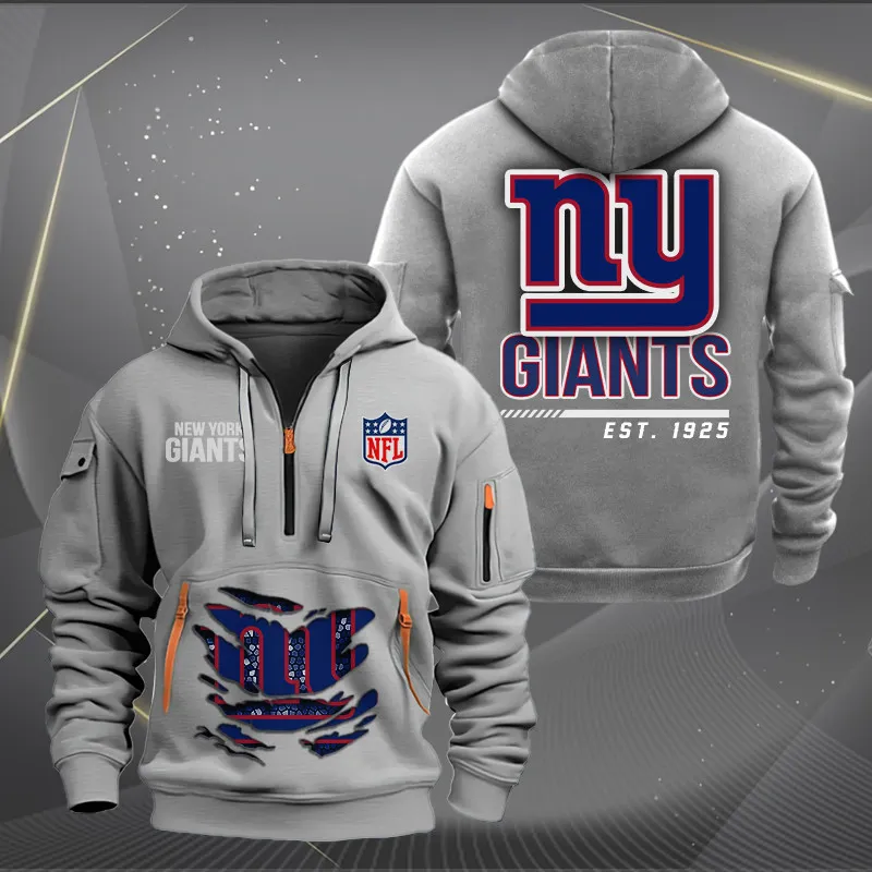 New York Giants New Personalized Heavy Hoodie Quarter Zip Hoodie Limited Edition